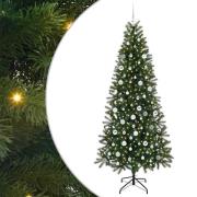 vidaXL Konstgjord julgran med 300 LED-lampor Grön 210 cm PE och PVC