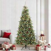 vidaXL Plast Hingad Julgran med 300 LED-lampor Grön 240 cm PE och PVC