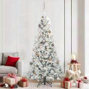 vidaXL Plast Hingad Julgran med 300 LED-lampor Grön 210 cm PE och PVC