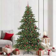 vidaXL Plast Hingad Julgran med 300 LED-lampor med stativ 210 cm PVC