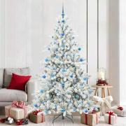 vidaXL Plast Hingad Julgran med 300 LED-lampor med stativ 210 cm PVC