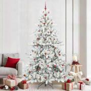 vidaXL Plast Hingad Julgran med 300 LED-lampor med stativ 240 cm PVC