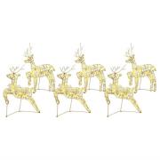 vidaXL LED Renar med 180 LED-lampor 6 pcs Guld PET