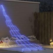 vidaXL LED Julgran med 276 LED-lampor med jordspikar Blå 511 cm Metall