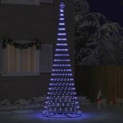 vidaXL LED Julgran med stativ Blå 138.5 x 138.5 x 399 cm Metall