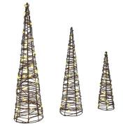 vidaXL Julgran med 90 LED-lampor 3 pcs Varmvit 20 x 20 x 80 cm Rotting