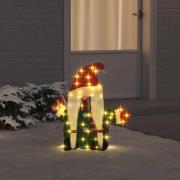 vidaXL Belyst Tomte Varmvit 71 x 64 cm Glittertyg