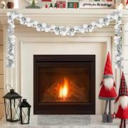 vidaXL Julkulagirland Vit och Silver 186 cm Polystyren