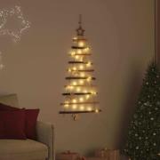 vidaXL Julgran med 30 LED-lampor Naturfärg 90 cm massiv ask