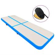 vidaXL Uppblåsbar gymnastikmatta med pump 800x100x20 cm PVC blå