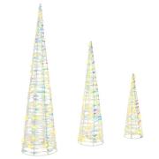 vidaXL Julgran med 90 LED-lampor 3 pcs Varmvit 20 x 20 x 80 cm PET