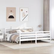 vidaXL Sängram med huvudgavel utan madrass vit 180x200 cm
