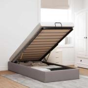 vidaXL Ottoman sängram utan madrass taupe 90x200 cm tyg