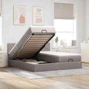 vidaXL Ottoman sängram med madrasser taupe 180x200 cm tyg