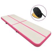 vidaXL Uppblåsbar gymnastikmatta med pump 500x100x15 cm PVC rosa