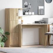 vidaXL Skrivbord med förvaring 2 pcs Sonoma-ek 102 x 50 x 124 cm