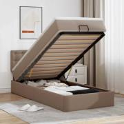 vidaXL Ottoman sängram med madrass cappuccino 90x190 cm konstläder