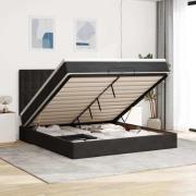 vidaXL Ottoman sängram med madrasser svart 200x200 cm sammet