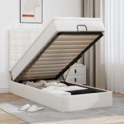 vidaXL Ottoman säng med madrass vit 90x190 cm konstläder