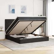 vidaXL Ottoman sängram med madrasser svart 200x200 cm sammet