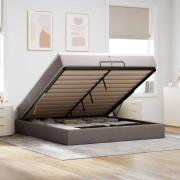 vidaXL Ottoman sängram med madrasser taupe 200x200 cm tyg