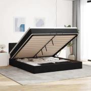 vidaXL Ottoman sängram med madrass svart 200x200 cm sammet