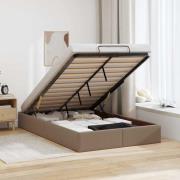 vidaXL Ottoman sängram utan madrass cappuccino 120x200 cm konstläder