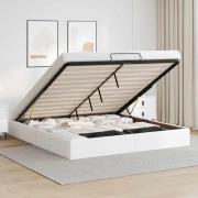 vidaXL Ottoman sängram utan madrass vit 200x200 cm konstläder
