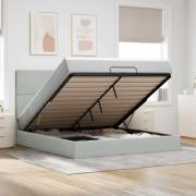 vidaXL Ottoman sängram med madrasser ljusgrå 200x200 cm sammet