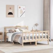 vidaXL Sängram utan madrass 140x200 cm massiv furu