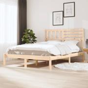 vidaXL Sängram 150x200 cm massiv furu
