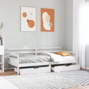 vidaXL Dagbädd med lådor 80x200 cm massiv furu