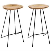 vidaXL Barstolar 2 st massiv teak