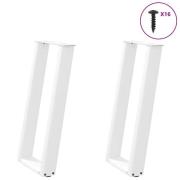 vidaXL Konsolbordsben U-formade 2 st vita 38x(72-73) cm stål