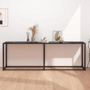 vidaXL Konsolbord svart marmor 220x35x75,5 cm härdat glas