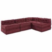 vidaXL Modulär soffa 4 pcs Bordeaux 70 x 70 x 56 cm tyg