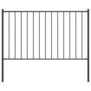 vidaXL Staketpanel med stolpar pulverlackerat stål 1,81x1,25 m antraci...