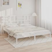 vidaXL Sängram vit massivt trä 180x200 cm
