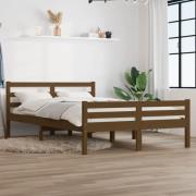 vidaXL Sängram honungsbrun massivt trä 135x190 cm