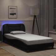 vidaXL Bed Frame with LED without Mattress "Hvar" Black 100x200 cm