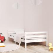 vidaXL Sängram utan madrass vit 75x190 cm massiv furu
