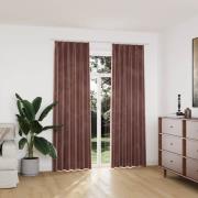 vidaXL Mörkläggningsgardiner 2 st m. krokar sammet antikrosa 140x225cm