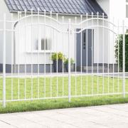 vidaXL Trädgårdsstängsel Vit 240 x 190 cm Pulverlackerad stål