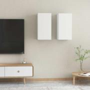 vidaXL Tv-bänkar 2 st vit 30,5x30x60 cm konstruerat trä