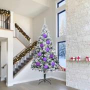 vidaXL Julprydnad Set 4 pcs Lila Plast