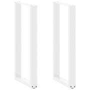 vidaXL Barbordsben U-formade 2 st vita 50x(100-101) cm stål