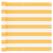 vidaXL Balkongskärm vit och gul 90x400 cm oxfordtyg