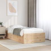 vidaXL Sängram utan madrass 90x190 cm massiv furu
