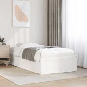 vidaXL Sängram utan madrass vit 90x190 cm massiv furu