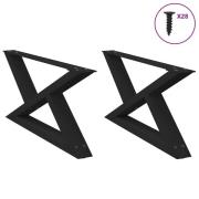 vidaXL Soffbordsben 2 st svarta 70x(30-31,3) cm stål